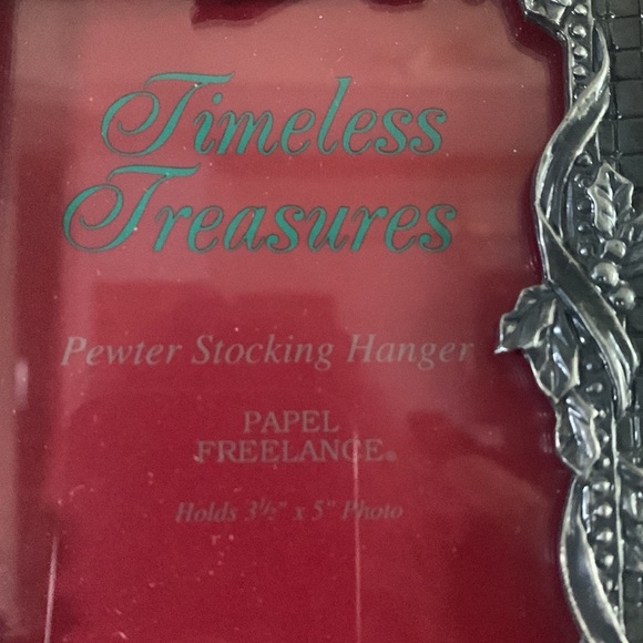 Pewter Christmas Stocking Holder - Picture 2 of 6